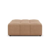Pouf en tissu velours beige foncé-Tissu-Beige-CXL by Christian Lacroix