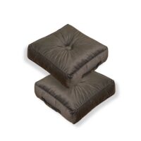 Pouf en velours 40 x 40 x 14 cm ensemble de 2 - gris foncé-Velours-Gris-Deco Arts
