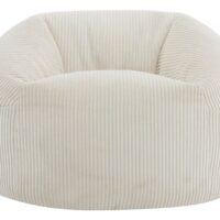 Pouf en velours côtelé beige 85 x 85 x 50 cm-Velours-Beige-Habitat & Jardin