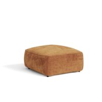 Pouf en velours gaufré caramel-Velours-Marron-Premium Interiors
