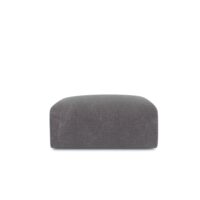Pouf en velours texturé gris-Velours-Gris-Sia Home