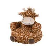 Pouf enfant girafe 45x45cm--Marron-Stof