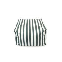 Pouf exterieur rayé vert déperlant 55x65x35 cm--Vert-Concept Usine