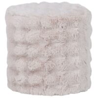 Pouf haut en tissu moelleux vieux rose-Tissu-Beige-WOOOD