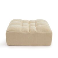 Pouf modulable 1 place velours beige-Velours-Beige-Sorelh