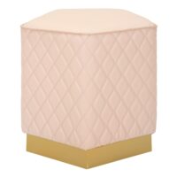 Pouf pentagonal en simili cuir 35x35x38 cm--Rose-Mauro Ferretti