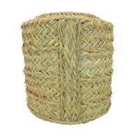 Pouf rond en fibres naturelles 32 x 32 cm-Fibre-Beige-NATYAL