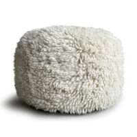 Pouf rond en laine écru 50x38-Malagoon