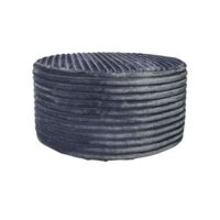Pouf rond gris en velours côtelé-Velours-Gris-Pier import