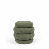 Pouf rond vert à texture douce--Vert-Koketto Home