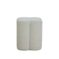 Pouf textile blanc 38x38x45cm--Blanc-Light & Living