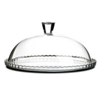 Présentoir à gâteau / tarte rond en verre transparent avec cloche en v-Verre-Transparent-Wadiga