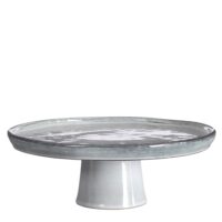Présentoir à gâteaux gris céramique h10xl27xl27cm-Céramique-Gris-Mica Decorations