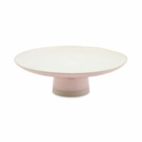Présentoir à gâteaux rond en grès rose et blanc--Rose-Jamie Oliver