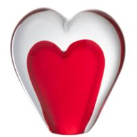 Presse papier sulfure coeur rouge en verre 9.5 cm-Verre-Rouge-Jolipa