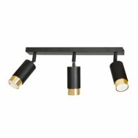 Rampe élégant avec 3 spots réglables noir et doré--Noir-Wonderlamp