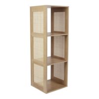 Rangement  3 cases effet bois et façades rotin-Bois-Marron-Altobuy