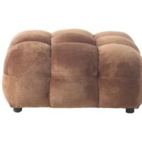 Repose-pied et pouf en tissu marron-Tissu-Marron-Dutchbone