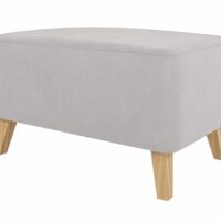 Repose-pieds en microfibre argenté 95x63x51 cm-Fibre-Argenté-S-Style