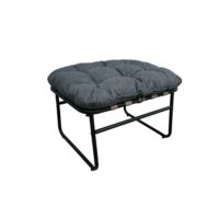 Repose-Pieds rembourré en acier polyester gris foncé 45x63x47--Gris-Mobili Rebecca