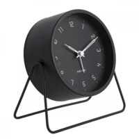 Réveil métal noir diam 13cm-Métal-Noir-Present Time
