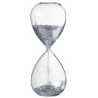 Sablier de décoration en verre et sable paillettes argent-Verre-Argenté-Jolipa