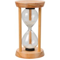 Sablier en bois et verre 8x8x16cm-Verre-Marron-Wadiga