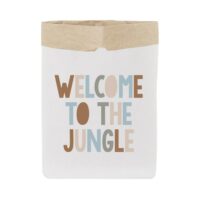 Sac de rangement en papier blanc welcome to the jungle 60x70cm-Papier-Multicolore-Nicolasito