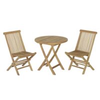 Salon de jardin 2 chaises en teck massif-Teck-Marron-TECK Attitude