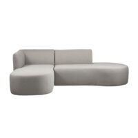 Salon de jardin d'angle gauche en tissu d’extérieur sable-Tissu-Beige-WOOOD