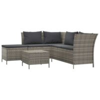 Salon de jardin meuble résine grise 110 x 58 x 72 cm-Résine-Gris-Helloshop26