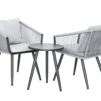 Salon détente en corde tressée aluminium gris-Aluminium-Gris-Jardiline