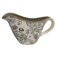 Saucier décoratif fleurs bleues 24 x 12.5 x 14 cm--Beige-CHEMIN DE CAMPAGNE