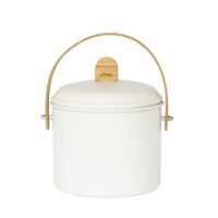 Seau compost intérieur 22x18cm 7L--Blanc-Pebbly