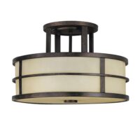 Semi-plafonnier en métal bronze grec-Métal-Blanc-ELSTEAD LIGHTING
