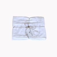 Serviette de table gaze de coton blanc 45X45 CM-Coton-Blanc-Maison d'été
