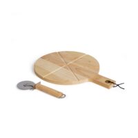 Set à pizza en bois beige-Bois-Marron-Livoo