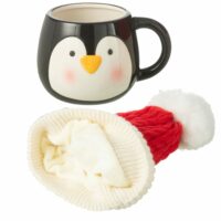 Set cadeau mug pingouin et bonnet-Bois de Pin-Noir-Jolipa