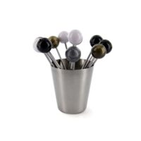 Set  de 12 piques à bigorneaux inox avec support circulaire-Inox-Multicolore-Altobuy