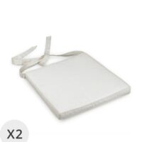 Set de 2 coussins blancs 45x42 cm--Blanc-MOYCOR