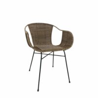 Set de 2 fauteuils indoor outdoor en résine tressée-Résine-Marron-Decoclico