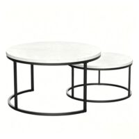 Set de 2 tables basses en métal avec plateau