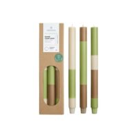 Set de 3 bougies rayées beige