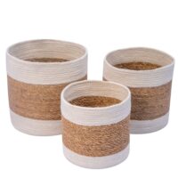 Set de 3 paniers de rangement en jute naturelle--Marron-Nordlys