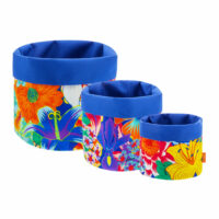 Set de 3 paniers gigognes multi bleu polyester 17 x 17 x 12 cm--Multicolore-Pylones