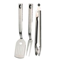 Set de 3 ustensiles pour barbecue inox-Inox-Gris-Wadiga