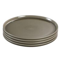 Set de 4 assiettes plates en grès vert d28--Vert-Sia Deco