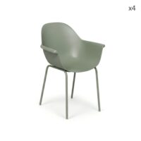 Set de 4 chaises de jardin vertes avec accoudoirs--Vert-ComfortXL