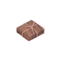 Set de 4 dessous de verres en acacia marrons-Verre-Marron-T&G Woodware