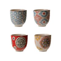 Set de 4 tasses à expresso en céramique multicolore-Céramique-Multicolore-Chehoma